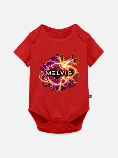 MELVIG Magnetar – Weltraumkunst in Pink & Gold - Baby Premium Kurzarmbody - Rot