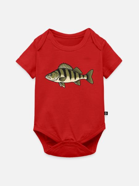 Zander Streifen Naturzeichnung - Baby Premium Kurzarmbody - Rot