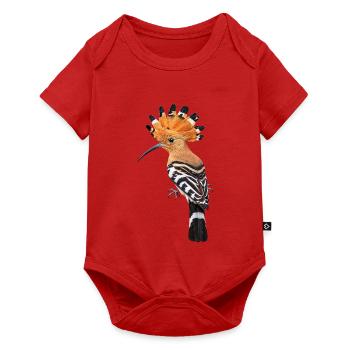 Wiedehopf Farbkrone Muster - Baby Premium Kurzarmbody - Rot - Vorne