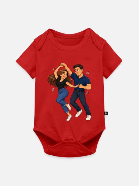 Swinging-Dance-Paar-Illustration - Baby Premium Kurzarmbody - Rot