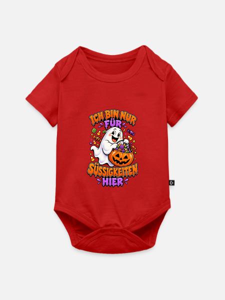 Geist mit Kürbisbeutel Halloween - Baby Premium Kurzarmbody - Rot
