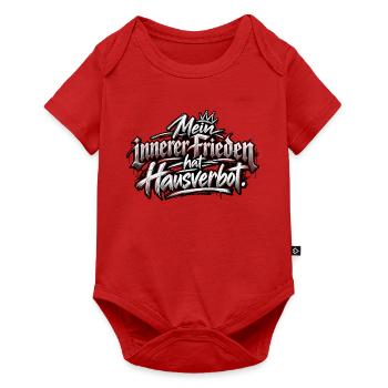 Mein Innerer Frieden – Hausverbot - Baby Premium Kurzarmbody - Rot - Vorne