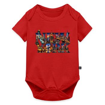 New York Skyline Collage - Baby Premium Kurzarmbody - Rot - Vorne