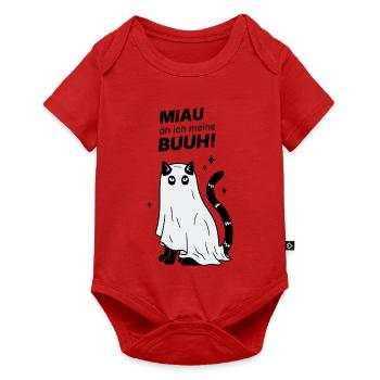 Miau äh ich meine Buuh! - Katze Gespenst Halloween - Baby Premium Kurzarmbody - Rot - Vorne