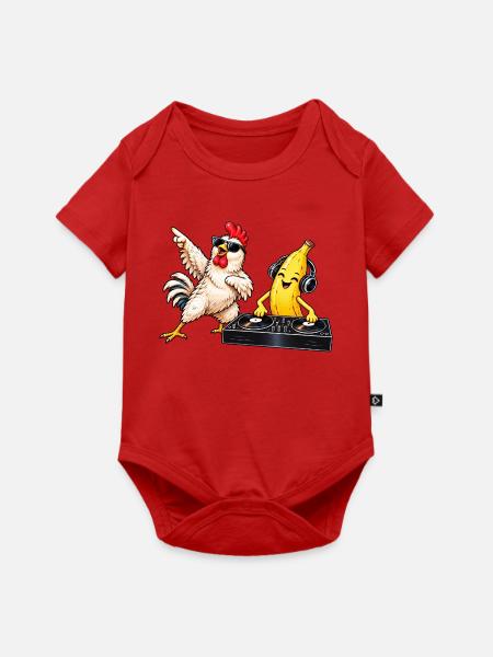 Chicken, Banana, DJ lustig - Baby Premium Kurzarmbody - Rot