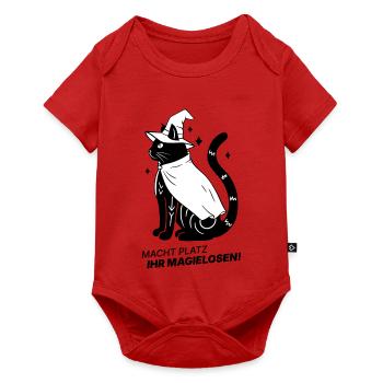 Macht Platz ihr Magielosen! – Schwarze Katze Hexe - Baby Premium Kurzarmbody - Rot - Vorne