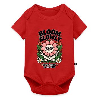 Bloom Slowly – Alles zu seiner Zeit - Baby Premium Kurzarmbody - Rot - Vorne