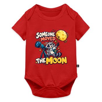 Jemand hat den Mond bewegt - Baby Premium Kurzarmbody - Rot - Vorne