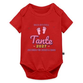 Tante 2027 – Zuständig für Zucker & Chaos - Baby Premium Kurzarmbody - Rot - Vorne