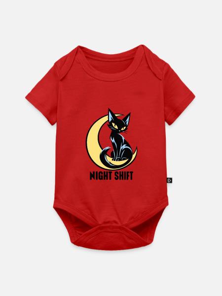 Mondkatze Nachtlicht - Baby Premium Kurzarmbody - Rot