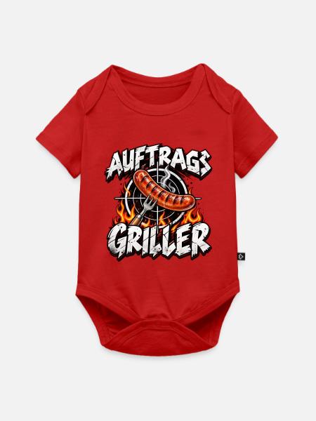 Auftrags Griller: Feuer & Wurst - Baby Premium Kurzarmbody - Rot