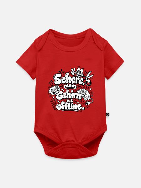 Schere, mein Gehirn ist offline - Baby Premium Kurzarmbody - Rot