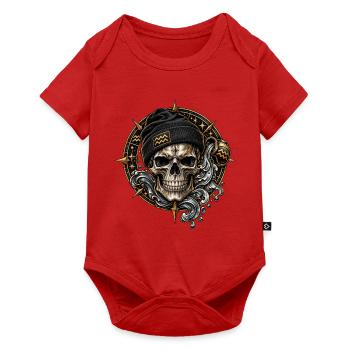 Wassermann Sternzeichen – Mystischer Zodiac Skull - Baby Premium Kurzarmbody - Rot - Vorne