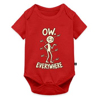 Ow Everywhere Chronische Schmerzen Spoonie Humor - Baby Premium Kurzarmbody - Rot - Vorne
