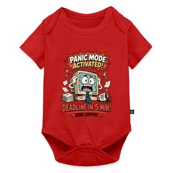 Deadline in 5 Min Panikmodus Computer - Baby Premium Kurzarmbody - Rot - Vorne