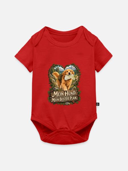Mein Hund. Mein bester Plan. - Baby Premium Kurzarmbody - Rot