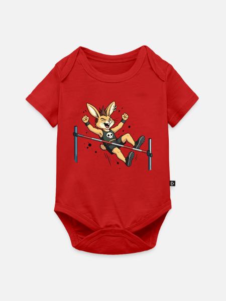 Bunny Punk Hochsprung-Athlet - Baby Premium Kurzarmbody - Rot