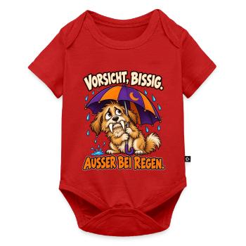 Vorsicht, bissig. Außer bei Regen. – Werwolf-Hund - Baby Premium Kurzarmbody - Rot - Vorne