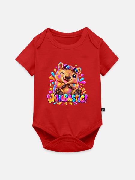 Wombastic Wombat Regenbogen - Baby Premium Kurzarmbody - Rot