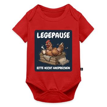 Legepause – Bitte nicht ansprechen Huhn - Baby Premium Kurzarmbody - Rot - Vorne