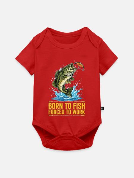 Pêcheur, Pêcheur, Fisch, Angeln - Baby Premium Kurzarmbody - Rot