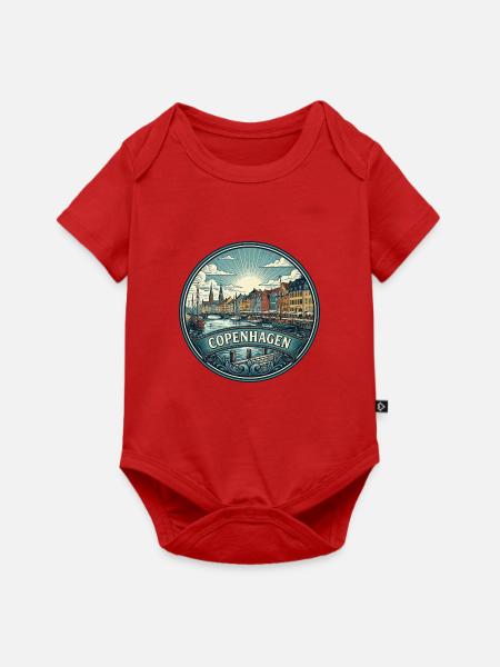 Kopenhagen, Dänemark Reiseabzeichen Nyhavn Souvenir - Baby Premium Kurzarmbody - Rot