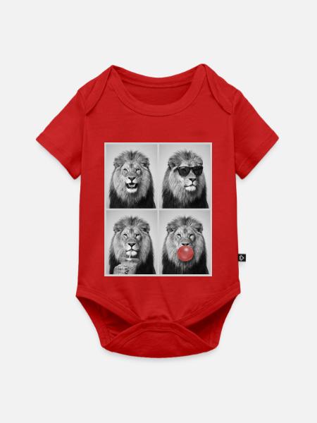 Löwen Löwe - Baby Premium Kurzarmbody - Rot