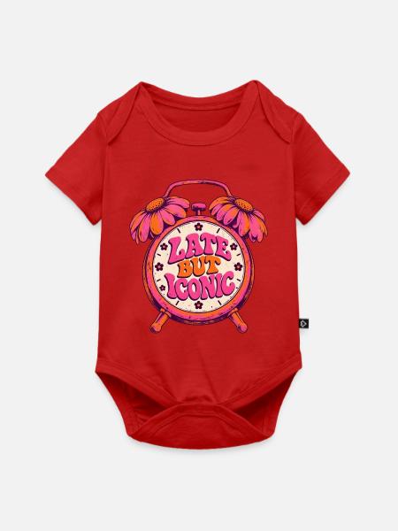 Spät Aber Ikonisch Uhr - Baby Premium Kurzarmbody - Rot
