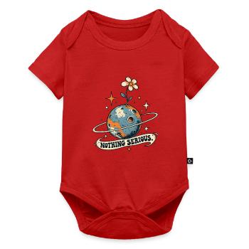 Planet mit Blume – Nichts Ernst - Baby Premium Kurzarmbody - Rot - Vorne