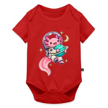 Süßer Axolotl als Astronaut mit Planet - Baby Premium Kurzarmbody - Rot - Vorne