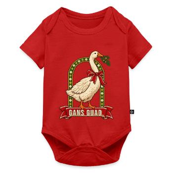Gans guad Weihnachtspulli bairisch - Baby Premium Kurzarmbody - Rot - Vorne