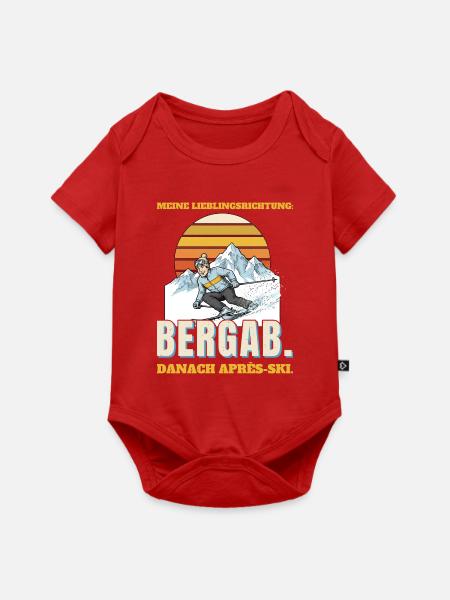 Meine Lieblingsrichtung: bergab - Baby Premium Kurzarmbody - Rot