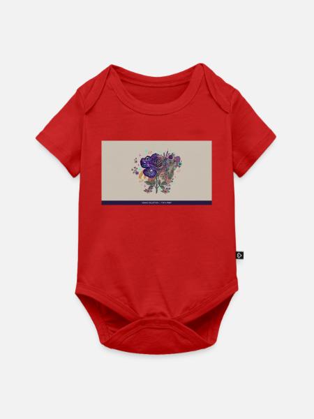 Kosmosrose: Nebelblütenstrauß - Baby Premium Kurzarmbody - Rot