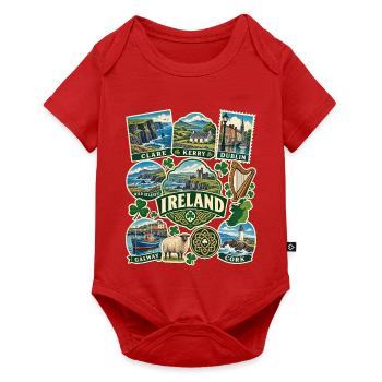 Irland Reisesticker - Baby Premium Kurzarmbody - Rot - Vorne