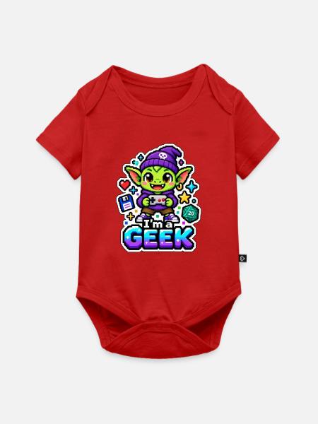 ICH BIN EIN NERD - Goblinspieler - Baby Premium Kurzarmbody - Rot