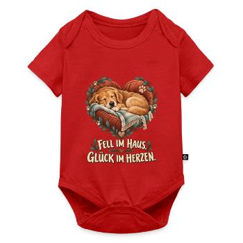 Fell im Haus. Glück im Herzen. - Baby Premium Kurzarmbody - Rot - Vorne