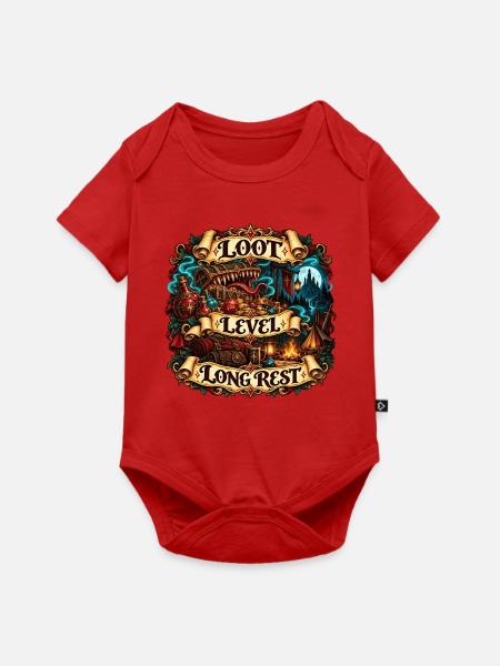 Loot Level Long Rest - Baby Premium Kurzarmbody - Rot