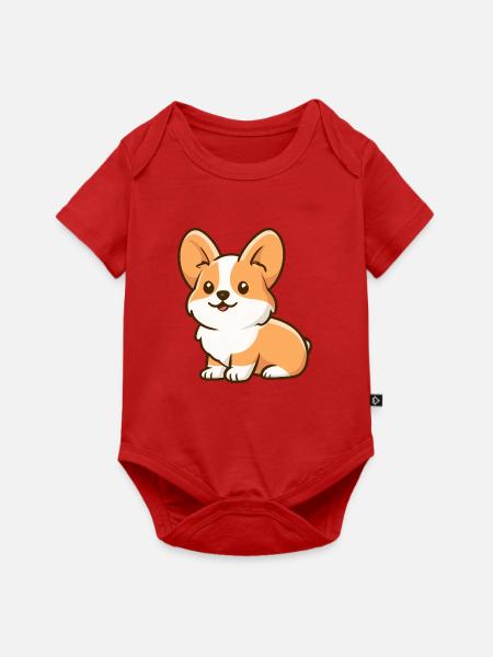 Corgi - Baby Premium Kurzarmbody - Rot