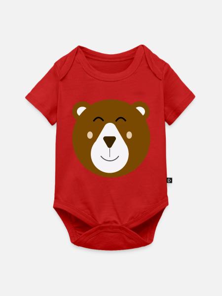 Süßer glücklicher brauner Bär - Baby Premium Kurzarmbody - Rot