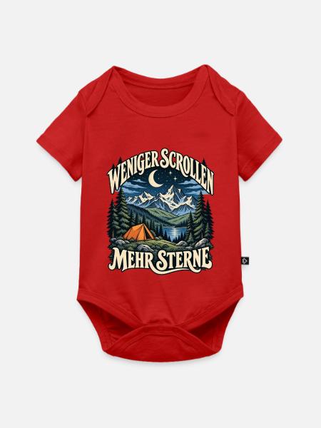 Weniger Scrollen Mehr Sterne - Baby Premium Kurzarmbody - Rot
