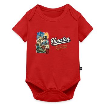 Houston Retro Vintage Space City Skyline Design - Baby Premium Kurzarmbody - Rot - Vorne