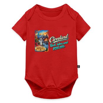Cleveland Retro Vintage Rock Lake Erie Pierogi - Baby Premium Kurzarmbody - Rot - Vorne