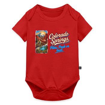 Colorado Springs Retro Vintage Pikes Peak Design - Baby Premium Kurzarmbody - Rot - Vorne