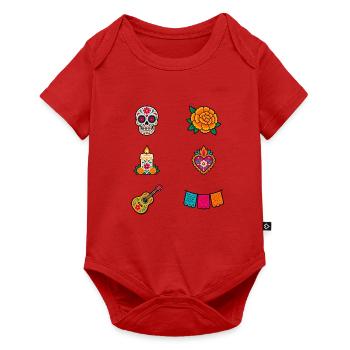 Ikonen des Día de los Muertos - Baby Premium Kurzarmbody - Rot - Vorne
