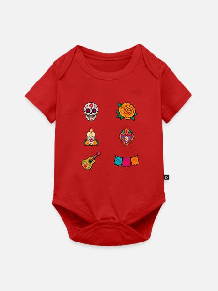 Ikonen des Día de los Muertos - Baby Premium Kurzarmbody - Rot