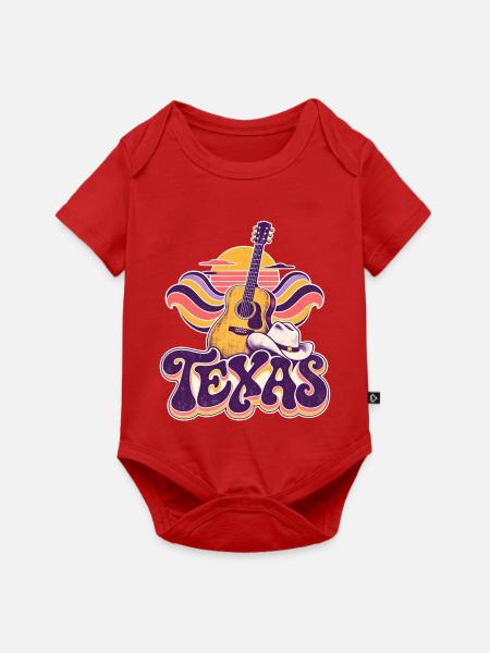 Texas Sunset Gitarre Retro - Baby Premium Kurzarmbody - Rot