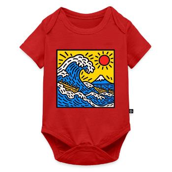 Bright Wave Sunrise mit Fuji Peak - Baby Premium Kurzarmbody - Rot - Vorne