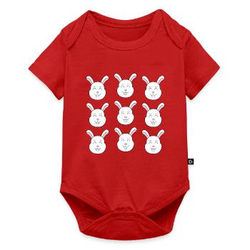 Süßes Kaninchengesicht - Baby Premium Kurzarmbody - Rot - Vorne