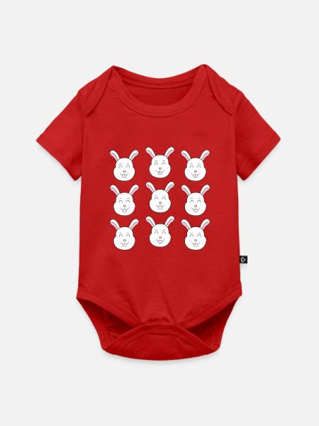 Süßes Kaninchengesicht - Baby Premium Kurzarmbody - Rot