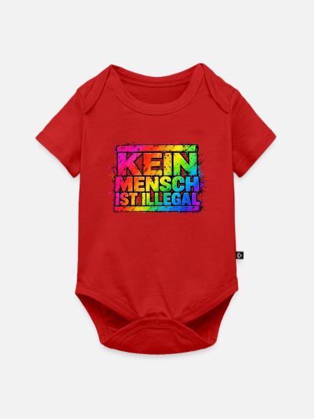 Kein Mensch Ist Illegal Regenbogen - Baby Premium Kurzarmbody - Rot